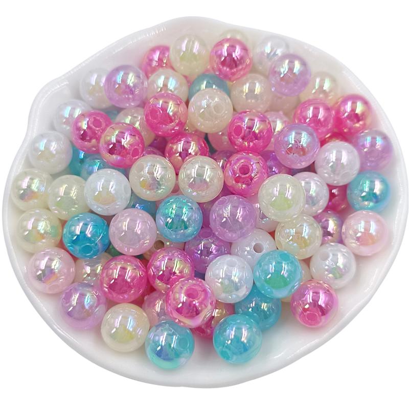 20/40Pcs 8 10mm Acrylic Round AB Color Beads with Dazzling Colors For Jewelry Making DIY Necklace Pendant Bracelet Material Jewelry Accessories