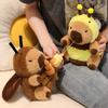 Capybara With Stretchable Nasal Mucus Plush Toys Cute Capybara Cosplay Bee Sockroach Shark Pig Rabbit Soft Stuffed Doll Gifts