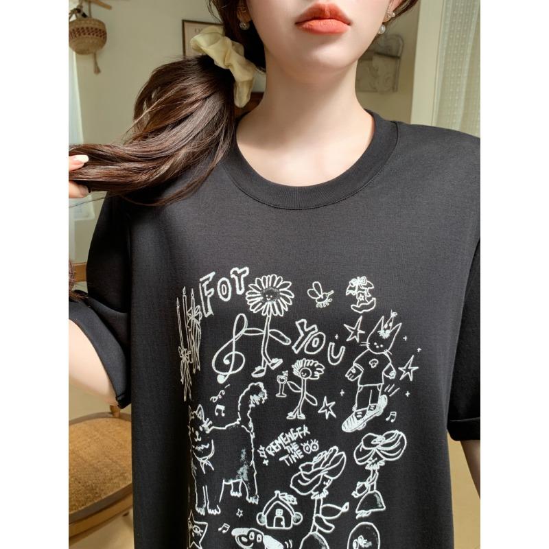 Dimanaf 2025 Summer Plus Size Dress Women Vintage Dress Basic Long Elegant Loose Printing Casual Dress