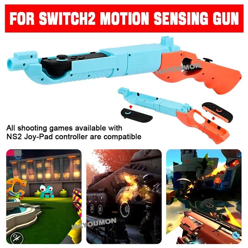 Shooting Game Gun for Switch 2 Controller Game Gun Motion Shooting Gunstock Grip Long Handle Shooting Game Gun stock Grip