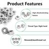 5/10/25/50/100pcs Hex Flange Nuts M3 M4 M5 M6 M8 M10 Black and White Zinc Plated Carbon Steel Metric Hex Nuts