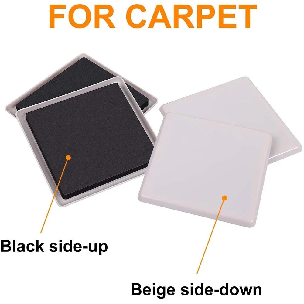 8PCS Furniture Sliders Square Table Chair Legs Pads Floor Protector Mat Heavy Duty Furniture Slider Labor-saving Movers Gliders