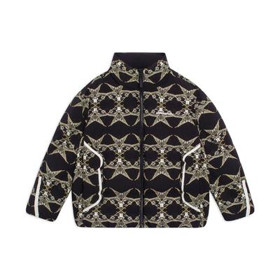 Li Ning CF Su Series Dream Chasing Theme Полный принт Стоячий воротник Пуховик унисекс куртка Черный AYMS396-4