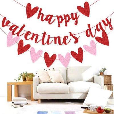 День святого Валентина Любовь Цветок Подвеска Баннер Флаг для вечеринки Персиковое Сердце Украшение Вечеринка Юбилей Праздничные Принадлежности