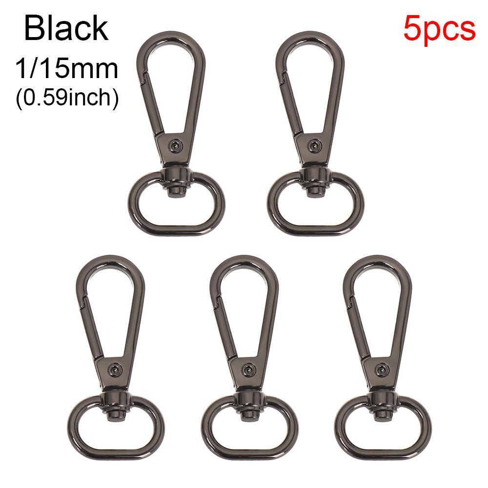 5pcs Hardware DIY KeyChain Split Ring Collar Carabiner Snap Bags Strap Buckles Lobster Clasp Hook