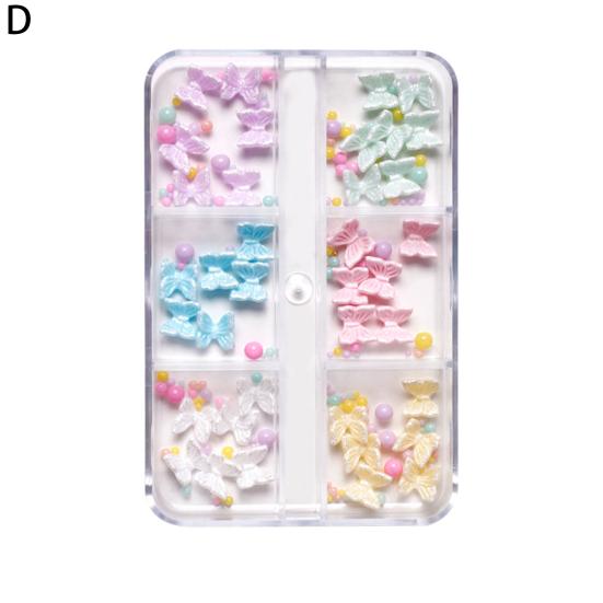 Yousheng 1 коробка Нейл-арт бант не падающий трехмерный блеск не выцветающий DIY смола осень зима кавайный бант нейл-арт очарование маникюрный салон поставки