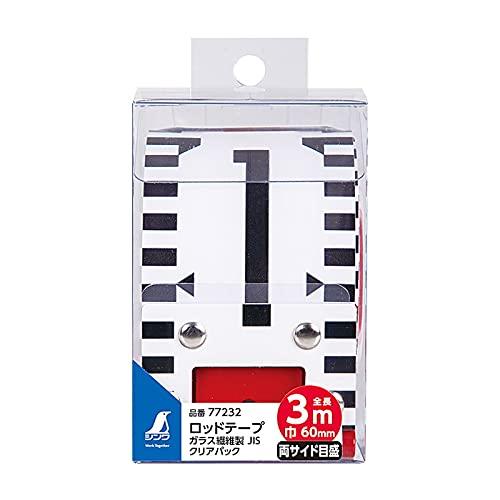 Shinwa Sokutei Лента для стержней из стекловолокна 3 м, ширина 60 мм, JIS, прозрачная упаковка 77232