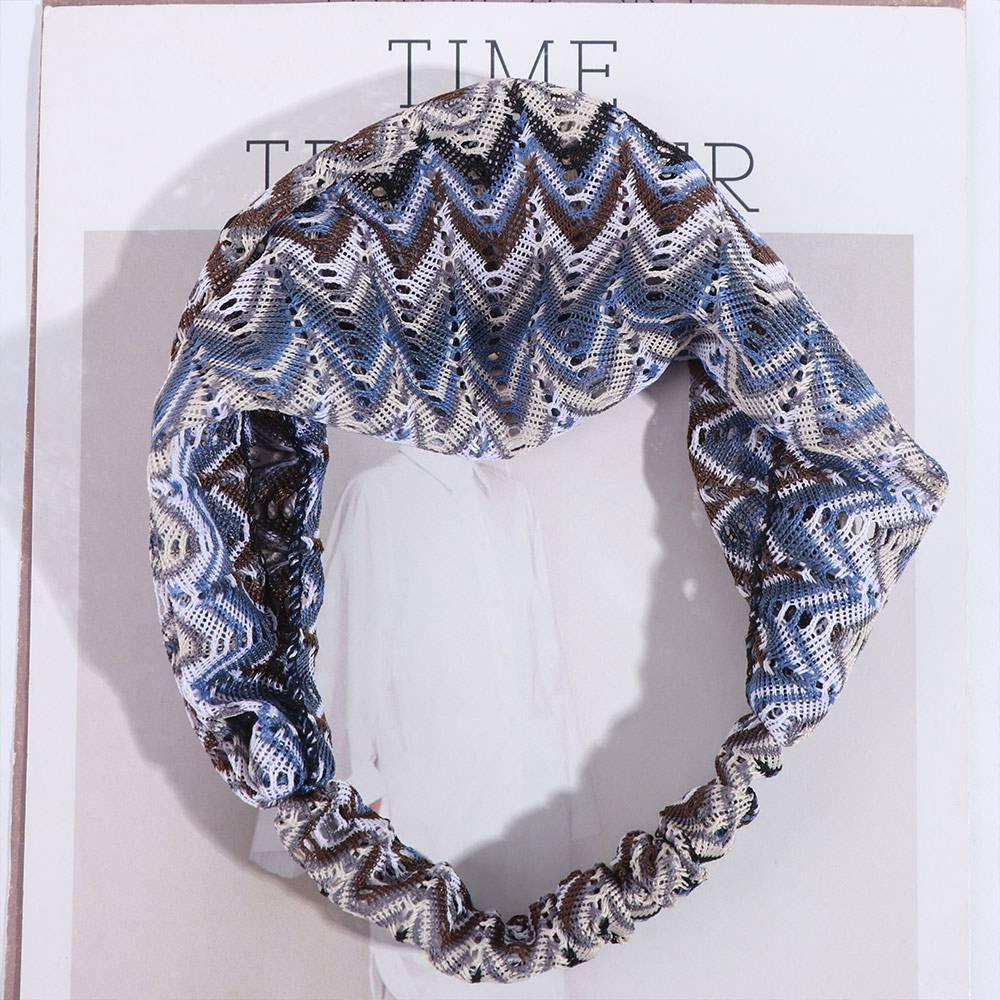 Hollow Wave Mesh Headband Colorful Wide Side Head Wrap Personality Lace Hairbands  Party