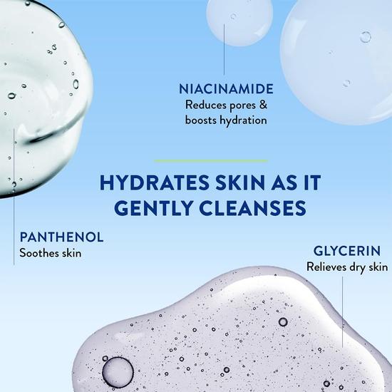 Cetaphil Мягкое очищающее средство для лица для сухой, нормальной и чувствительной кожи, 125 мл Увлажняющее очищающее средство для лица с ниацинамидом и витамином B5