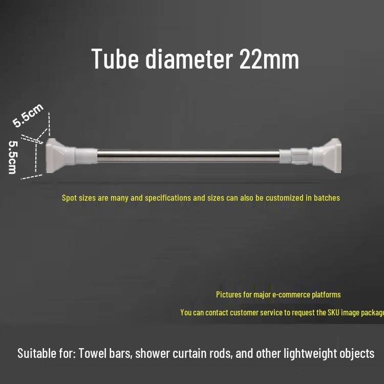 Телескопическая штанга из нержавеющей стали для сушки одежды, поддержки на балконе, штор, душа и подвешивания в шкафу