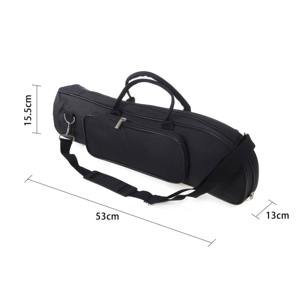 with Zippers Trumpet Gig Bag Padded Interior Waterproof Trumpet Carrying Case Shoulder Strap Heavy Duty Trumpet Instrument Bag