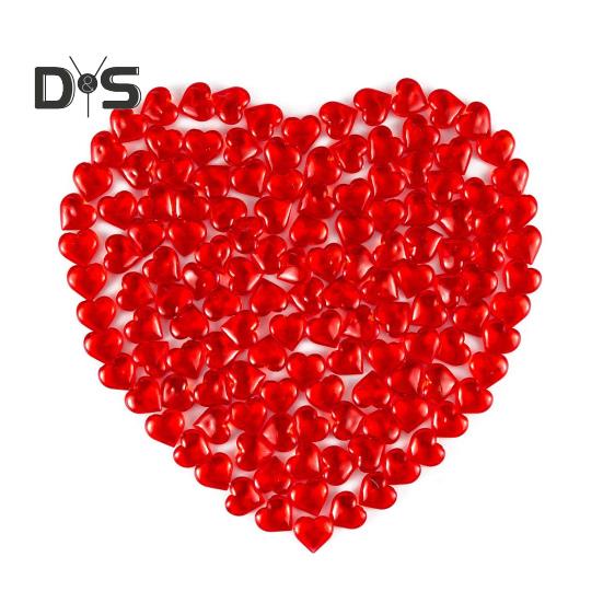 250 шт. акриловых сердечек из искусственного кристалла, полупрозрачных в форме сердца, наполнителей для ваз с искусственными драгоценными камнями для самостоятельного украшения стола на День святого Валентина, свадебной вечеринки