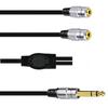 Dual- 3.5mm 1/8" TRS Stereo Female To 1/4 Inch 6.35mm Male Mono Male Y Splitter Cable 5ft/1.5m