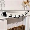 Winter Theme Santa Sleigh Garland Felt Christmas Felt Garland Reindeer Garland  Fireplace Decor