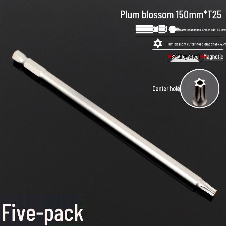 Набор магнитных шестигранных отверток Plum Blossom S2 - Набор бит для пневматической дрели 6,35 мм