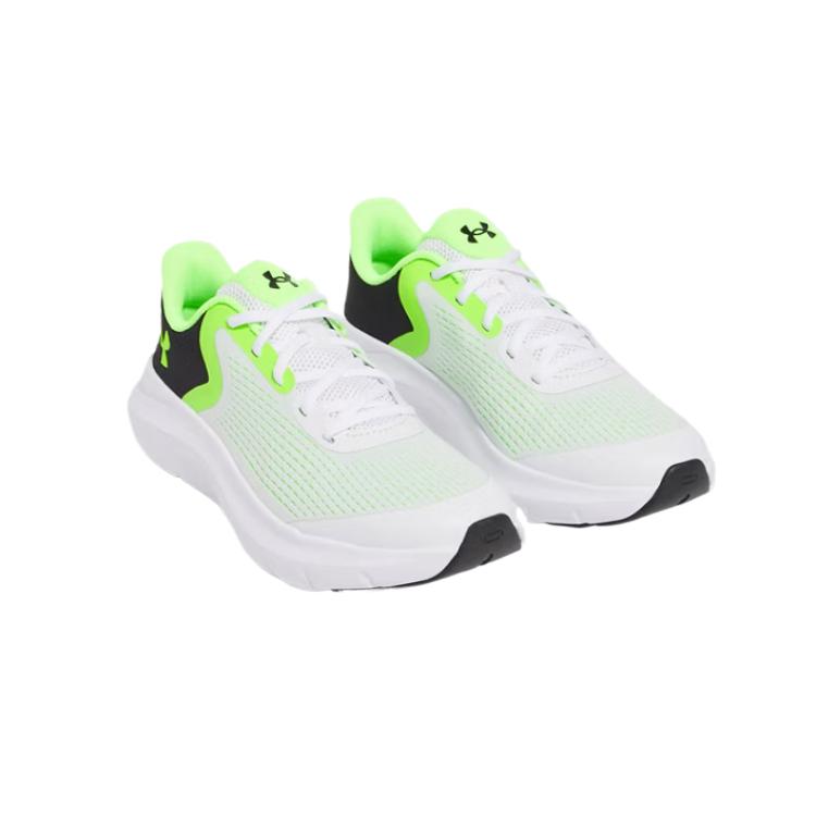 Under Armour Rogue 5 GS Бело-черные гипер-зеленые детские кроссовки 3028269-100