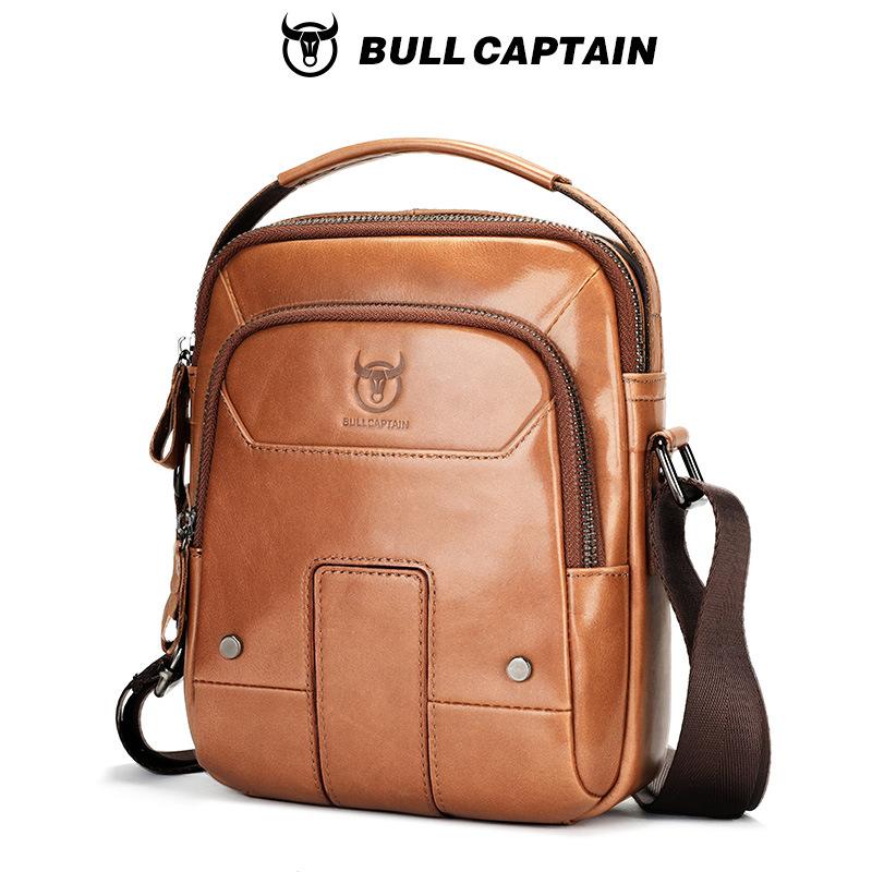 BULLCAPTAIN Мужская сумка через плечо из натуральной кожи для iPad/планшета 10,5–13 дюймов — многокарманный органайзер, премиальный дизайн, сумка через плечо/через плечо