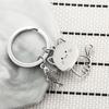 Funny Cartoon Cat Fish Keychain Couple Lovers Stainless Steel Keyring Lovely Pendant Key Chain Valentine'S Day Gift Jewelry