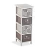Armoire Étagère De Salle De Bain Cozy - 72 X 25 X 30 Cm - Commode Avec 4 Tiroirs De Rangement En Bois - Gris Et Blanc - Versa