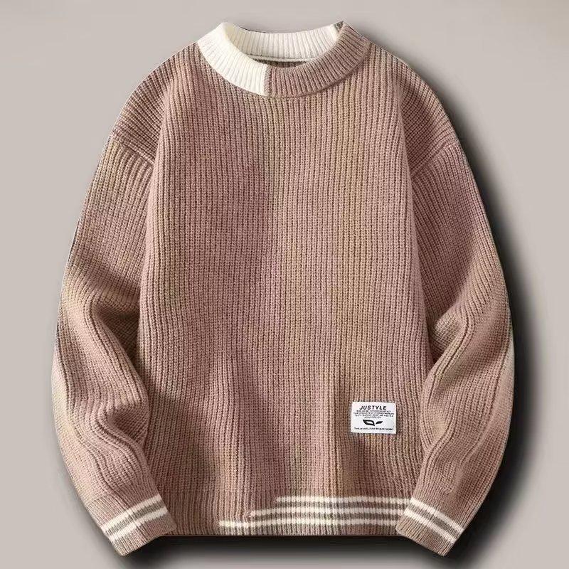 Men's Trendy Half-High Collar Sweater - Warm, Thick, Loose Fit for Autumn/Winter