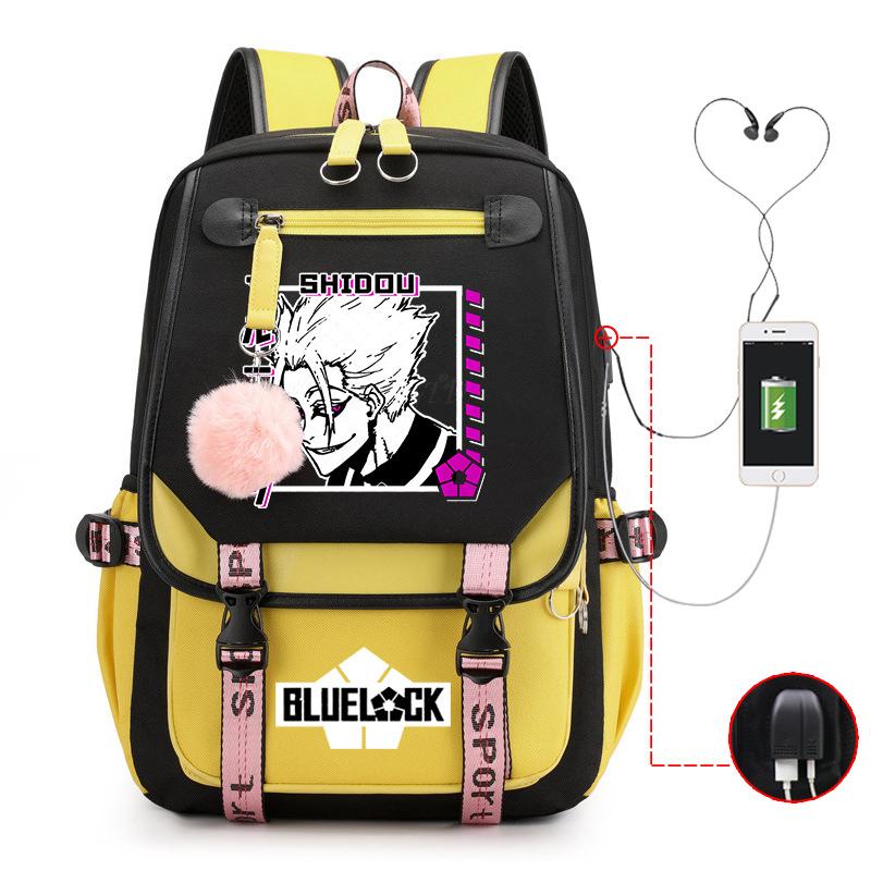 Blue Prison Anime School Bag College Wind Large Capacity Middle School Student Usb Backpack