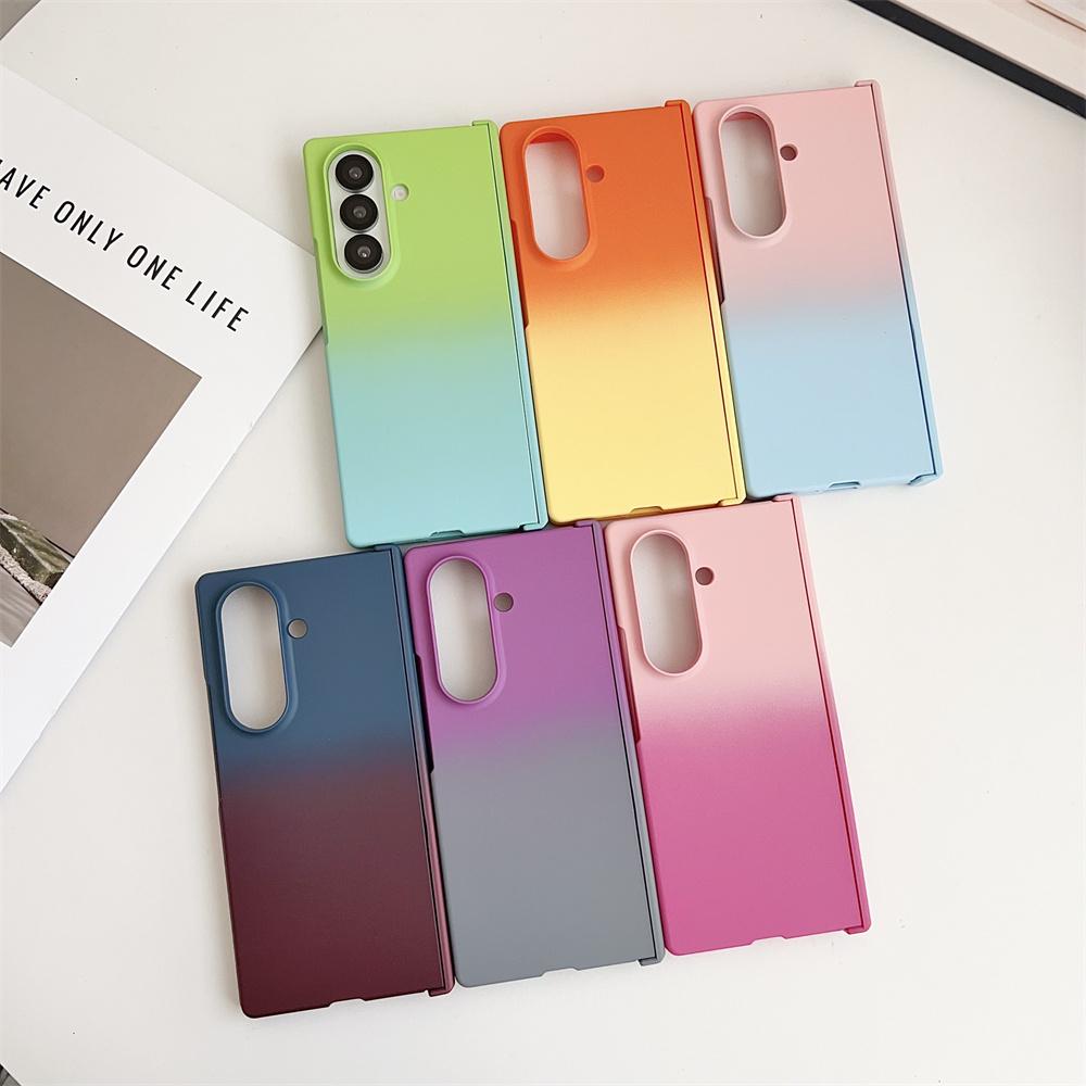 Чехол для Galaxy Z Fold 7 с защитой шарнира, ударопрочный, градиентного цвета, с жесткой задней крышкой, противоударный чехол для Samsung Galaxy Z Fold 7 6 5 4
