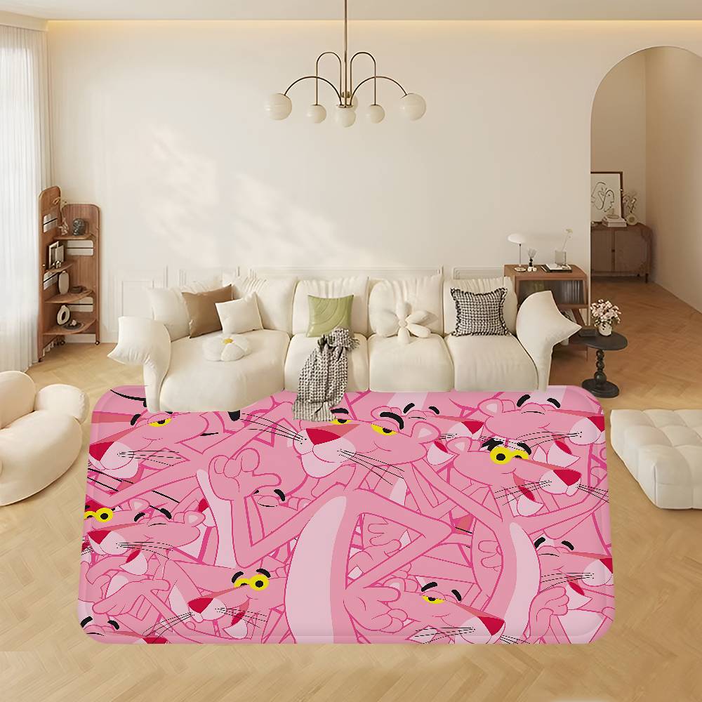 Cartoon P-Pink P-Panther Floor Mat Cheaper Anti-slip Modern Living Room Balcony Printed Bedside Mats