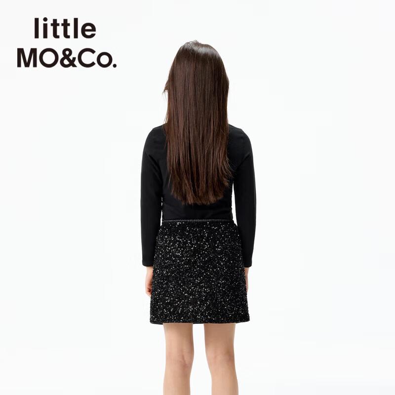 Little MO&Co. Девичья антибактериальная футболка с длинным рукавом и бантом