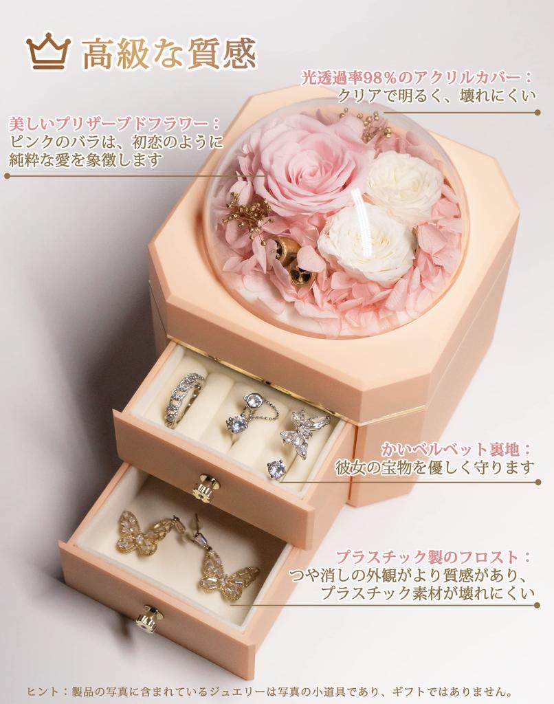 ORANGESCE Large Capacity Preserved Flower Jewelry Flowers That Will Not Perfect As a Gift for Female To Show Your Gratitude To Your Loved Wedding