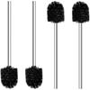 4PCS Toilet Brush Toilet Brushes Flexible Toilet Bowl Brush with Stainless Steel Handle for Bathroom Cleaning. (Black)