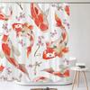 Занавеска для душа в китайском стиле с цветком и птицей, водонепроницаемая занавеска для ванной комнаты, ткань с 3d принтом и крючками, декоративная занавеска для душа