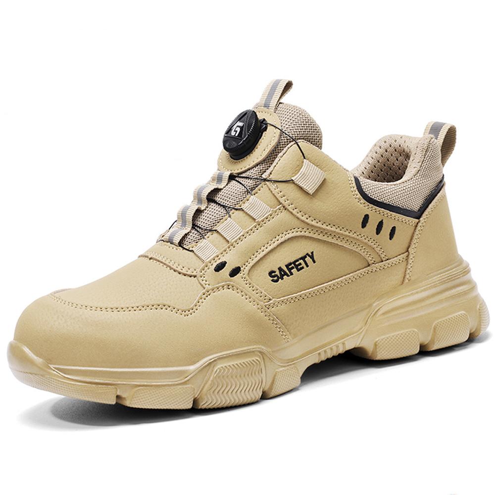 Новые вращающиеся кнопки мужские ботинки противоударные антипрокольные защитные ботинки мужские рабочие ботинки стальной носок неразрушаемая обувь