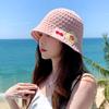 1 шт. шляпа от солнца в стиле допамина, уличная кепка, модная, для поездок на работу, с рисунком вишни, цветная, ажурная, сетка, рыболовная шляпа, плетеная из травы