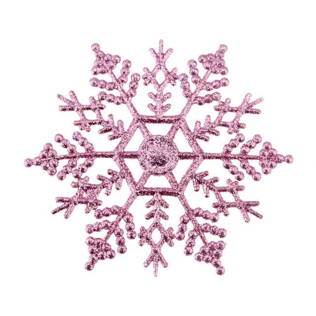 6/12pcs Snowflakes Ornaments Colorful Shining for Christmas Tree