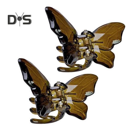 2Pcs Girls Hair Claw Transparent Butterflies Shape Hair Pin Braided Hair Mini Hairpin Clear Mini Braiding Clip Headwear Hair Accessories