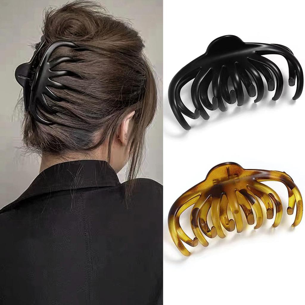 Fuyunohi Hair Secure Hair Korean Set of Simple and Fashion Black and Brown Clips, Large, Clips, Style, Stylish, 2, Elegant, Women's Accessories,