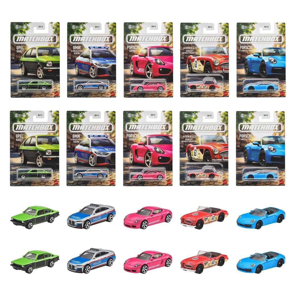 Набор Matchbox Theme Assortment Европейские Мини-Автомобили Ages - Игрушки, Машинки, Коробка из 10 Штук, 3+, Многоцелевой, GGF12-987L