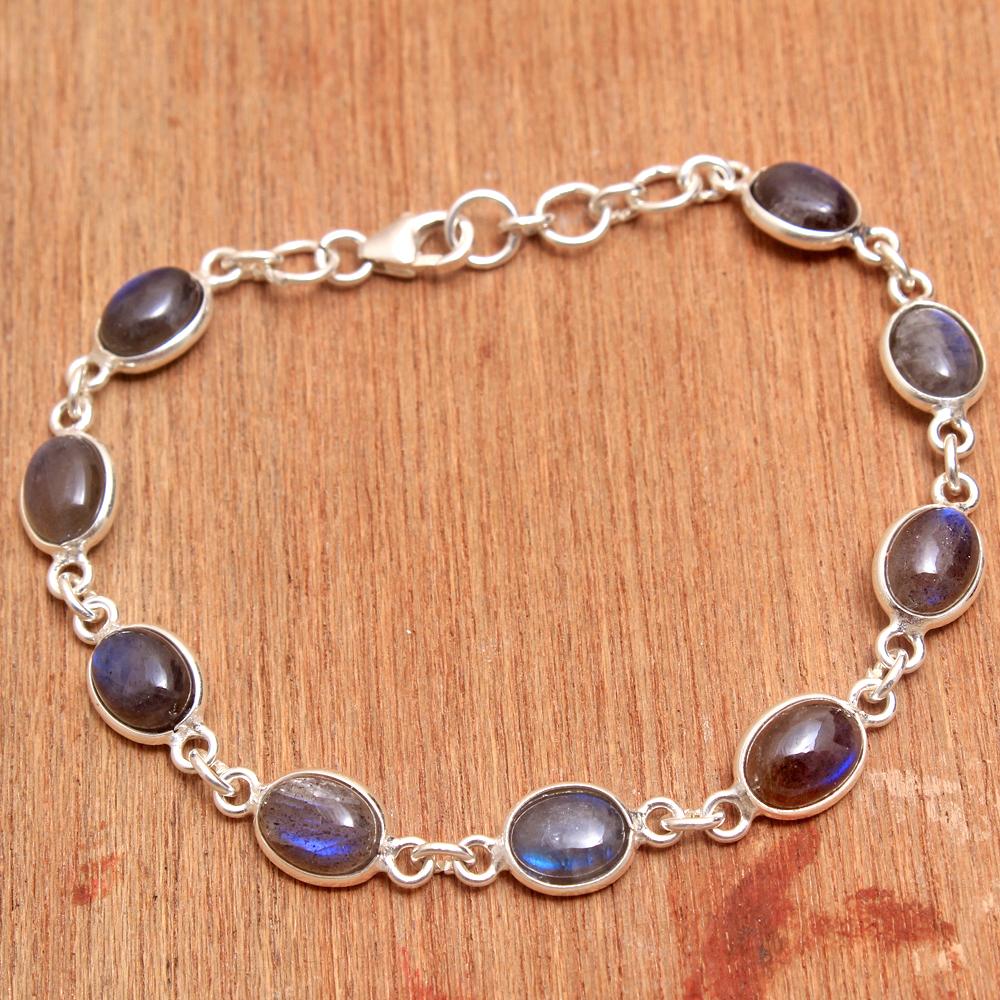 925 Sterling Silver Bracelet, Handmade Jewelry, Labradorite Bracelet, Gemstone Jewelry, Gift For Mum
