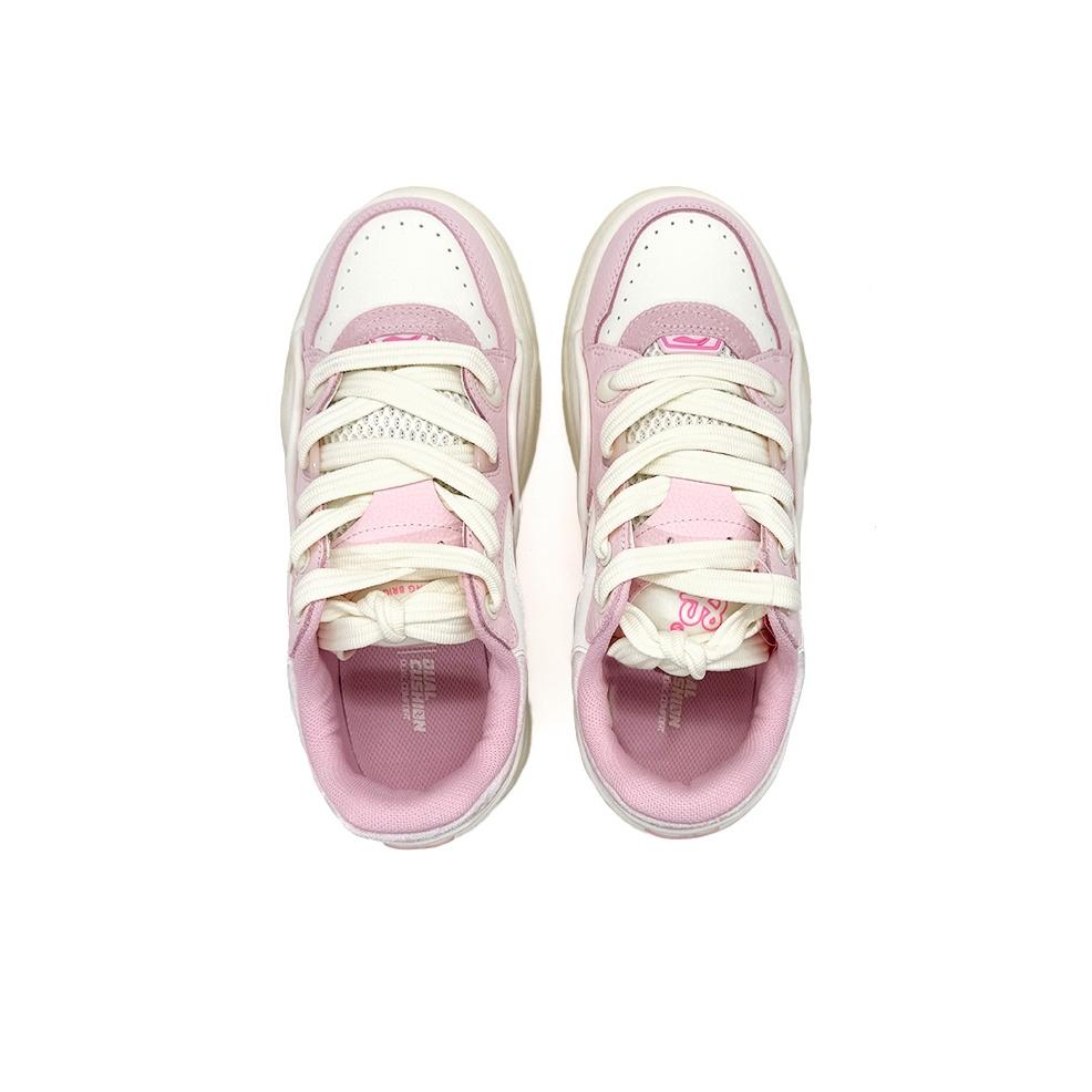 Li Ning 001 BTC 3 Удобные Универсальные Повседневные Нескользящие Увеличивающие Рост Низкие Кеды Женские кроссовки Розовые Белые AGCV280-1