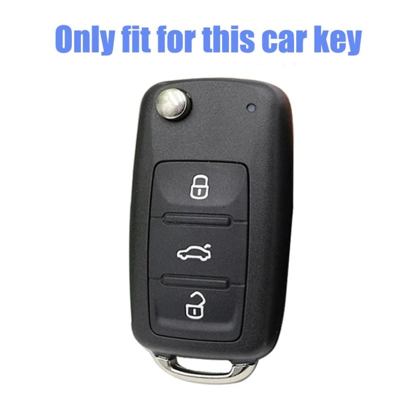 bngdr8 Leather TPU Car Key Case Car Key Full Cover Protection Bag for VW Volkswagen Polo Tiguan Passat Golf Jetta Lavida Skoda Octavia