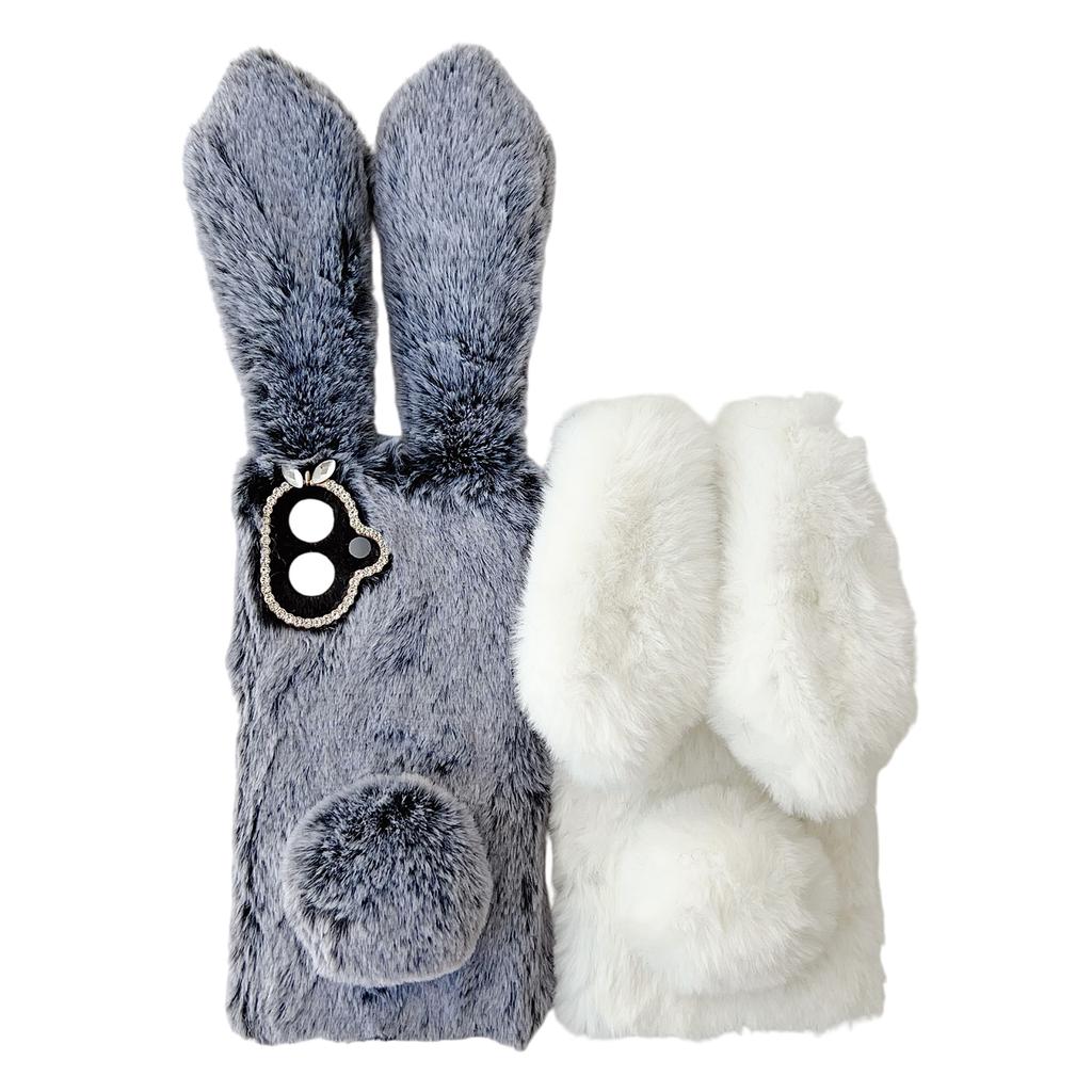 For Samsung Galaxy A07 4G Case Plush Cute Bunny Winter Fluffy TPU Phone Cover