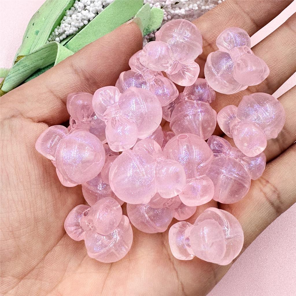 Люминесцентные подарочные бусины с отверстием, акрил 19,3 мм * 19 мм, 20 шт., голова мыши, аксессуары для бисера «сделай сам», блестящая пудра, аксессуары