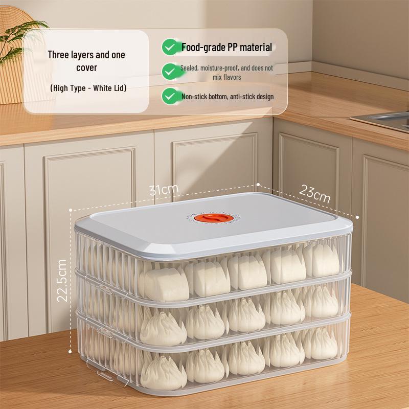 Dumpling Freezer Box - Fresh-Keeping and Quick-Freezing Storage for Wontons, Dumplings & Noodles