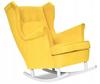 ARI Wing Chair Rocking Scandinavian Family Furniture Lemon Yellow Velvet