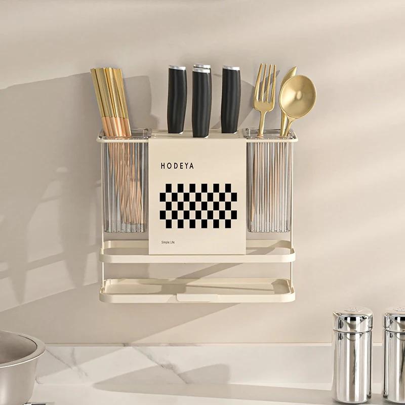1 шт. Многофункциональная кухонная полка для хранения, где можно равномерно хранить палочки для еды, ножи, вилки и ложки