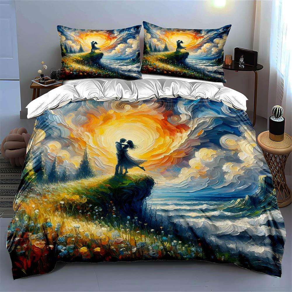 Colorful romantic scenery. Bedding Duvet cover sets Duvet covers Pillowcases gifts (1 * Duvet Cover 2 * Pillowcases, without duvet insert)