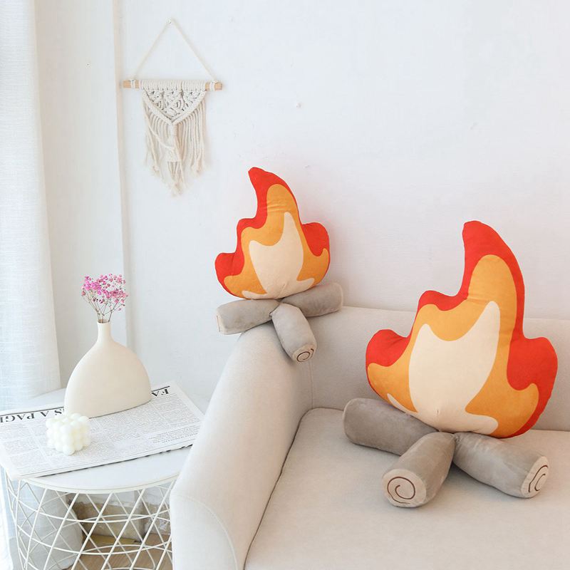 Creative 30/45cm Plush Pillow Bonfire Stuffed Toy Funny Home Decor Campfire Cushion Emulational Fire Soft Doll