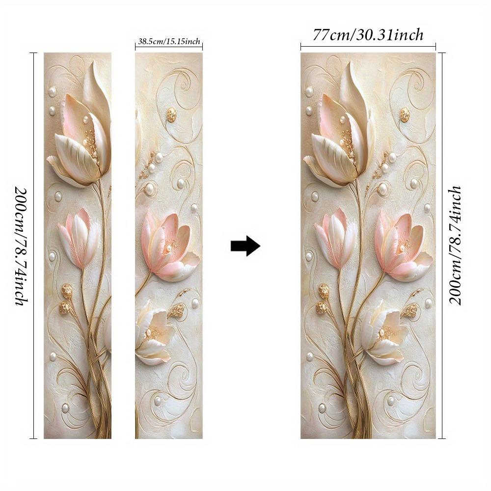 Современный тисненый цветочный ювелирный постер наклейка на дверь, абстрактное искусство наклейка на дверь, ПВХ самоклеящаяся съемная наклейка на дверь.