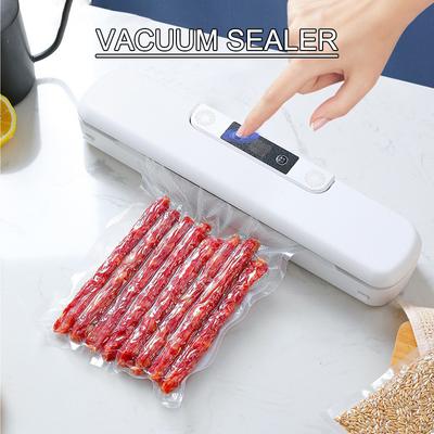 Автоматическая Маленькая Вакуумная Упаковочная Машина, Бытовая Портативная Машина для Сохранения Продуктов, Машина для Запайки Пластика Влажного и Сухого Типа, Белая