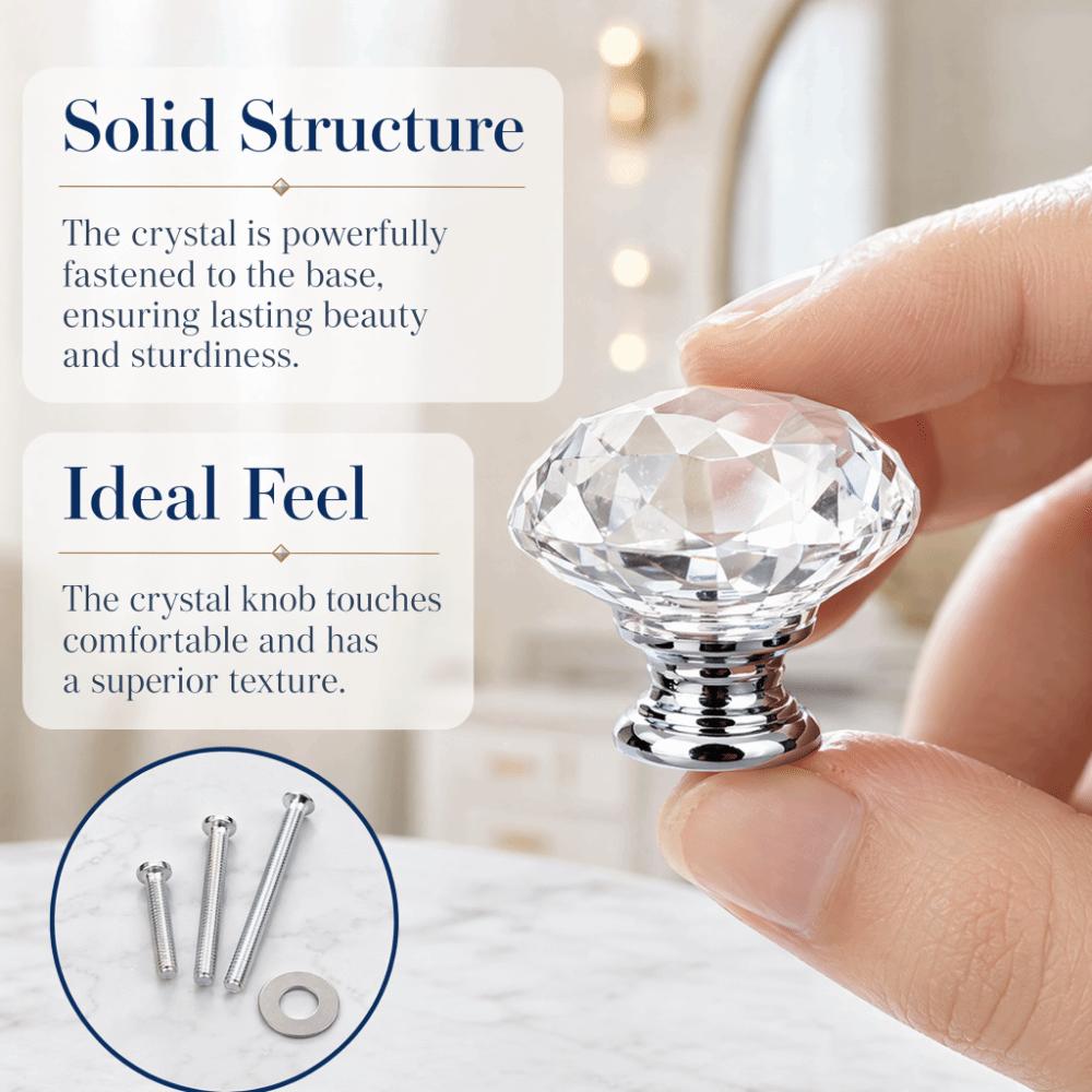 8pcs Easy Install Door Knobs 40mm Diameter Glass Cabinet Pulls Decorative Drawer Knobs Kitchen